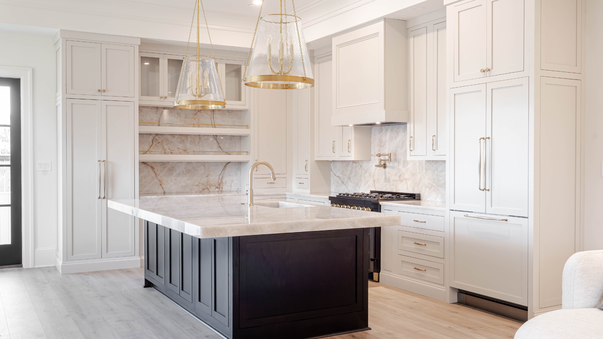 Marble-look backsplash tile for a custom kitchen renovation